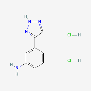 molecular formula C8H10Cl2N4 B2934926 二盐酸-3-(1H-1,2,3-三唑-4-基)苯胺 CAS No. 1461706-10-4