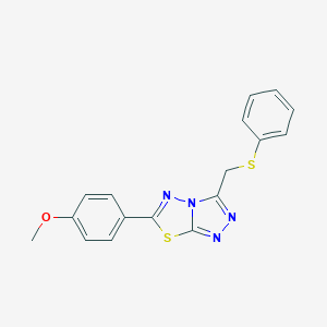 6-(4-Methoxyphenyl)-3-[(phenylthio)methyl][1,2,4]triazolo[3,4-b][1,3,4]thiadiazole