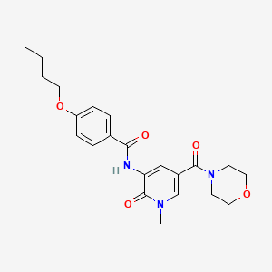 molecular formula C22H27N3O5 B2934938 4-butoxy-N-(1-methyl-5-(morpholine-4-carbonyl)-2-oxo-1,2-dihydropyridin-3-yl)benzamide CAS No. 1207037-54-4