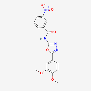 molecular formula C17H14N4O6 B2934939 N-[5-(3,4-dimethoxyphenyl)-1,3,4-oxadiazol-2-yl]-3-nitrobenzamide CAS No. 941914-78-9