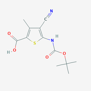 B2934956 5-(tert-Butoxycarbonylamino)-4-cyano-3-methylthiophene-2-carboxylic Acid CAS No. 1235474-26-6