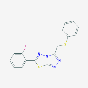 6-(2-Fluorophenyl)-3-[(phenylthio)methyl][1,2,4]triazolo[3,4-b][1,3,4]thiadiazole