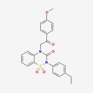 molecular formula C24H22N2O5S B2934963 2-(4-乙基苯基)-4-[2-(4-甲氧基苯基)-2-氧代乙基]-2H-1,2,4-苯并噻二嗪-3(4H)-酮 1,1-二氧化物 CAS No. 941876-77-3