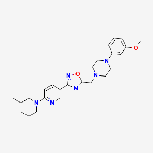 1-(3-Methoxyphenyl)-4-({3-[6-(3-methylpiperidin-1-yl)pyridin-3-yl]-1,2,4-oxadiazol-5-yl}methyl)piperazine