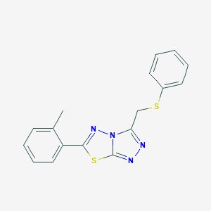 6-(2-Methylphenyl)-3-[(phenylthio)methyl][1,2,4]triazolo[3,4-b][1,3,4]thiadiazole