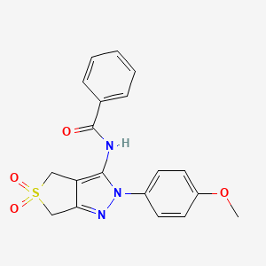 N-[2-(4-methoxyphenyl)-5,5-dioxo-4,6-dihydrothieno[3,4-c]pyrazol-3-yl]benzamide