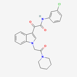 N-(3-chlorophenyl)-2-oxo-2-[1-(2-oxo-2-piperidin-1-ylethyl)indol-3-yl]acetamide