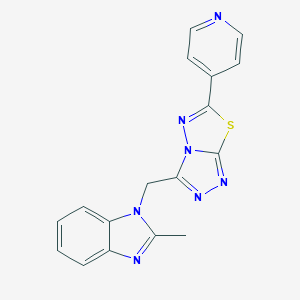 molecular formula C17H13N7S B293500 2-methyl-1-{[6-(4-pyridinyl)[1,2,4]triazolo[3,4-b][1,3,4]thiadiazol-3-yl]methyl}-1H-benzimidazole 