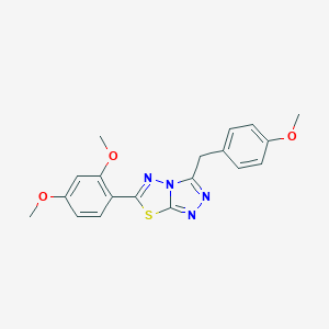 molecular formula C19H18N4O3S B293503 6-(2,4-Dimethoxyphenyl)-3-(4-methoxybenzyl)[1,2,4]triazolo[3,4-b][1,3,4]thiadiazole 