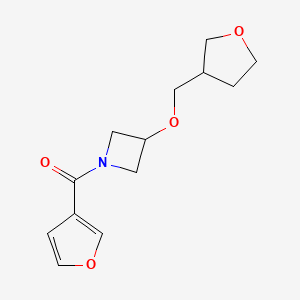 molecular formula C13H17NO4 B2935054 呋喃-3-基(3-((四氢呋喃-3-基)甲氧基)氮杂环丁-1-基)甲苯酮 CAS No. 2309309-59-7