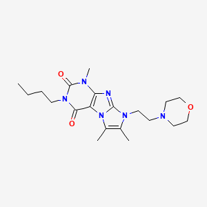 molecular formula C20H30N6O3 B2935058 3-butyl-1,6,7-trimethyl-8-(2-morpholinoethyl)-1H-imidazo[2,1-f]purine-2,4(3H,8H)-dione CAS No. 915926-74-8