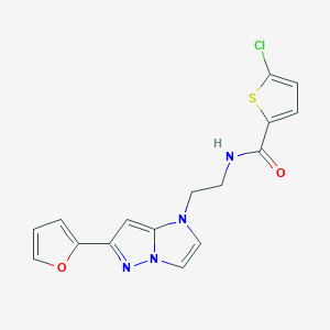molecular formula C16H13ClN4O2S B2935069 5-chloro-N-(2-(6-(furan-2-yl)-1H-imidazo[1,2-b]pyrazol-1-yl)ethyl)thiophene-2-carboxamide CAS No. 1798676-86-4