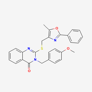 3-(4-methoxybenzyl)-2-(((5-methyl-2-phenyloxazol-4-yl)methyl)thio)quinazolin-4(3H)-one