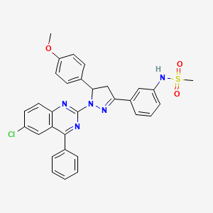 N-(3-(1-(6-chloro-4-phenylquinazolin-2-yl)-5-(4-methoxyphenyl)-4,5-dihydro-1H-pyrazol-3-yl)phenyl)methanesulfonamide