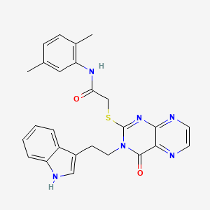 molecular formula C26H24N6O2S B2935108 N-(2,5-dimethylphenyl)-2-({3-[2-(1H-indol-3-yl)ethyl]-4-oxo-3,4-dihydropteridin-2-yl}thio)acetamide CAS No. 902881-97-4
