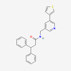 molecular formula C25H22N2OS B2935109 3,3-diphenyl-N-((5-(thiophen-3-yl)pyridin-3-yl)methyl)propanamide CAS No. 1798520-92-9