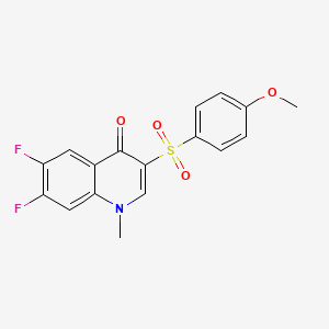 molecular formula C17H13F2NO4S B2935110 6,7-Difluoro-3-(4-methoxybenzenesulfonyl)-1-methyl-1,4-dihydroquinolin-4-one CAS No. 1314475-70-1