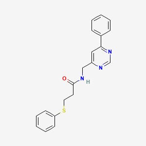 N-((6-phenylpyrimidin-4-yl)methyl)-3-(phenylthio)propanamide