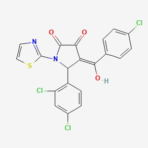 4-(4-chlorobenzoyl)-5-(2,4-dichlorophenyl)-3-hydroxy-1-(1,3-thiazol-2-yl)-2,5-dihydro-1H-pyrrol-2-one