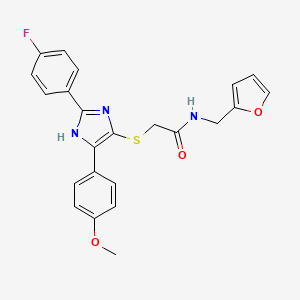 2-((2-(4-fluorophenyl)-5-(4-methoxyphenyl)-1H-imidazol-4-yl)thio)-N-(furan-2-ylmethyl)acetamide