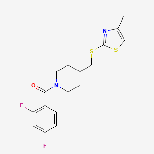 (2,4-Difluorophenyl)(4-(((4-methylthiazol-2-yl)thio)methyl)piperidin-1-yl)methanone