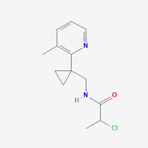 molecular formula C13H17ClN2O B2935140 2-Chloro-N-[[1-(3-methylpyridin-2-yl)cyclopropyl]methyl]propanamide CAS No. 2411240-00-9