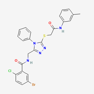 5-bromo-2-chloro-N-((5-((2-oxo-2-(m-tolylamino)ethyl)thio)-4-phenyl-4H-1,2,4-triazol-3-yl)methyl)benzamide