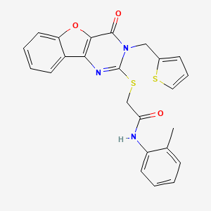 N-(2-methylphenyl)-2-{[4-oxo-3-(thiophen-2-ylmethyl)-3,4-dihydro[1]benzofuro[3,2-d]pyrimidin-2-yl]sulfanyl}acetamide