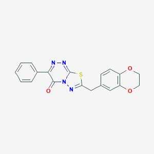 molecular formula C19H14N4O3S B293515 7-(2,3-dihydro-1,4-benzodioxin-6-ylmethyl)-3-phenyl-4H-[1,3,4]thiadiazolo[2,3-c][1,2,4]triazin-4-one 