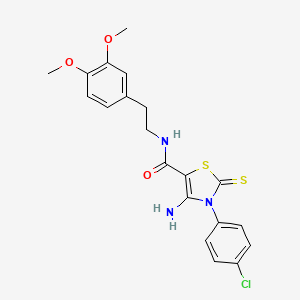molecular formula C20H20ClN3O3S2 B2935158 4-氨基-3-(4-氯苯基)-N-(3,4-二甲氧基苯乙基)-2-硫代-2,3-二氢噻唑-5-甲酰胺 CAS No. 946294-52-6