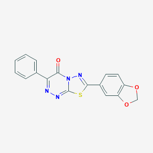 molecular formula C17H10N4O3S B293517 7-(1,3-benzodioxol-5-yl)-3-phenyl-4H-[1,3,4]thiadiazolo[2,3-c][1,2,4]triazin-4-one 