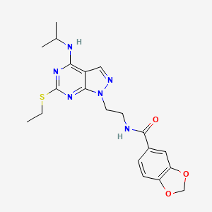 N-(2-(6-(ethylthio)-4-(isopropylamino)-1H-pyrazolo[3,4-d]pyrimidin-1-yl)ethyl)benzo[d][1,3]dioxole-5-carboxamide