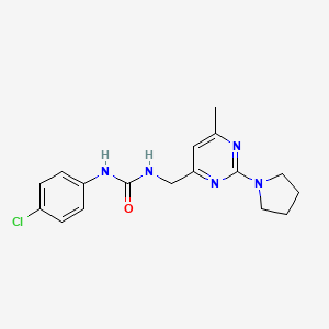1-(4-Chlorophenyl)-3-((6-methyl-2-(pyrrolidin-1-yl)pyrimidin-4-yl)methyl)urea
