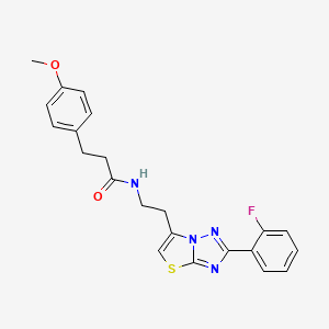 N-(2-(2-(2-fluorophenyl)thiazolo[3,2-b][1,2,4]triazol-6-yl)ethyl)-3-(4-methoxyphenyl)propanamide