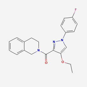 molecular formula C21H20FN3O2 B2935198 (3,4-dihydroisoquinolin-2(1H)-yl)(4-ethoxy-1-(4-fluorophenyl)-1H-pyrazol-3-yl)methanone CAS No. 1171876-86-0