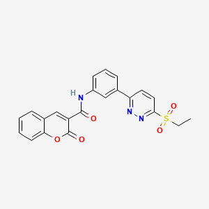 molecular formula C22H17N3O5S B2935205 N-(3-(6-(ethylsulfonyl)pyridazin-3-yl)phenyl)-2-oxo-2H-chromene-3-carboxamide CAS No. 897614-66-3