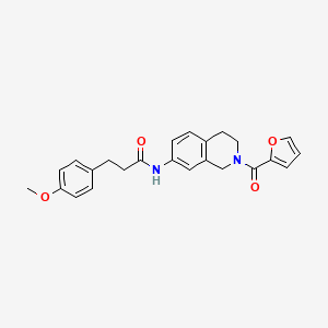 molecular formula C24H24N2O4 B2935208 N-(2-(呋喃-2-羰基)-1,2,3,4-四氢异喹啉-7-基)-3-(4-甲氧基苯基)丙酰胺 CAS No. 955684-49-8