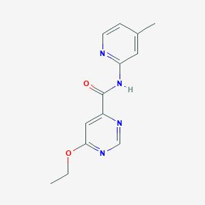 molecular formula C13H14N4O2 B2935212 6-ethoxy-N-(4-methylpyridin-2-yl)pyrimidine-4-carboxamide CAS No. 2034256-50-1