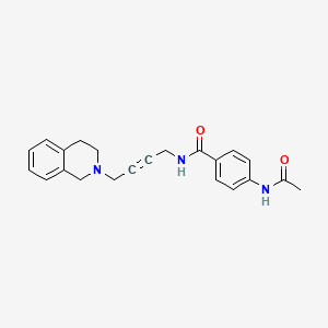 molecular formula C22H23N3O2 B2935216 4-acetamido-N-(4-(3,4-dihydroisoquinolin-2(1H)-yl)but-2-yn-1-yl)benzamide CAS No. 1351587-60-4