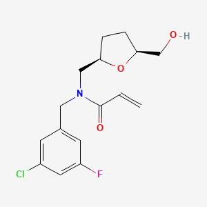 molecular formula C16H19ClFNO3 B2935218 N-[(3-Chloro-5-fluorophenyl)methyl]-N-[[(2R,5S)-5-(hydroxymethyl)oxolan-2-yl]methyl]prop-2-enamide CAS No. 2411180-98-6