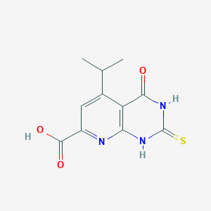molecular formula C11H11N3O3S B2935221 5-Isopropyl-4-oxo-2-thioxo-1,2,3,4-tetrahydropyrido[2,3-d]pyrimidine-7-carboxylic acid CAS No. 1439441-62-9