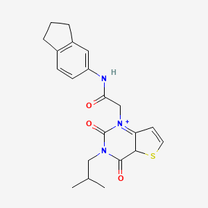 molecular formula C21H23N3O3S B2935225 N-(2,3-二氢-1H-茚-5-基)-2-[3-(2-甲基丙基)-2,4-二氧代-1H,2H,3H,4H-噻吩并[3,2-d]嘧啶-1-基]乙酰胺 CAS No. 1260623-17-3