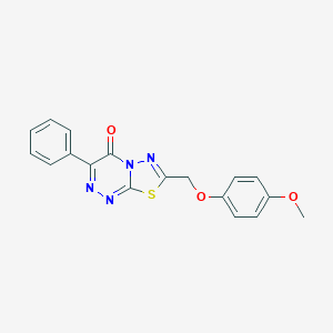 molecular formula C18H14N4O3S B293523 7-[(4-methoxyphenoxy)methyl]-3-phenyl-4H-[1,3,4]thiadiazolo[2,3-c][1,2,4]triazin-4-one 