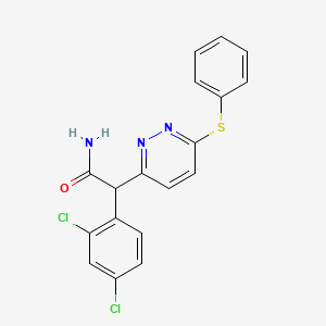 molecular formula C18H13Cl2N3OS B2935235 2-(2,4-Dichlorophenyl)-2-[6-(phenylsulfanyl)-3-pyridazinyl]acetamide CAS No. 209410-93-5