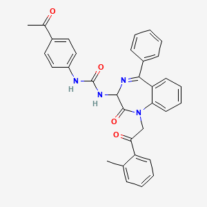 molecular formula C33H28N4O4 B2935251 1-(4-acetylphenyl)-3-{1-[2-(2-methylphenyl)-2-oxoethyl]-2-oxo-5-phenyl-2,3-dihydro-1H-1,4-benzodiazepin-3-yl}urea CAS No. 1796890-27-1