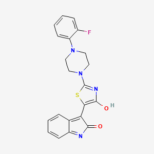 molecular formula C21H17FN4O2S B2935272 (Z)-2-(4-(2-fluorophenyl)piperazin-1-yl)-5-(2-oxoindolin-3-ylidene)thiazol-4(5H)-one CAS No. 868143-00-4