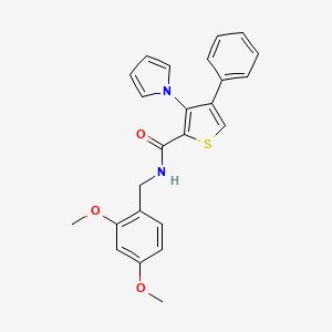 molecular formula C24H22N2O3S B2935285 N-(2,4-dimethoxybenzyl)-4-phenyl-3-(1H-pyrrol-1-yl)thiophene-2-carboxamide CAS No. 1207040-76-3