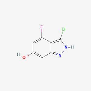 molecular formula C7H4ClFN2O B2935287 3-Chloro-4-fluoro-1H-indazol-6-ol CAS No. 887569-25-7