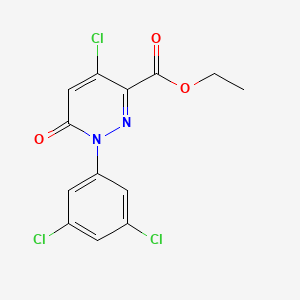 molecular formula C13H9Cl3N2O3 B2935290 Ethyl 4-chloro-1-(3,5-dichlorophenyl)-6-oxo-1,6-dihydro-3-pyridazinecarboxylate CAS No. 339030-94-3