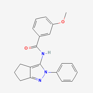 3-methoxy-N-{2-phenyl-2H,4H,5H,6H-cyclopenta[c]pyrazol-3-yl}benzamide